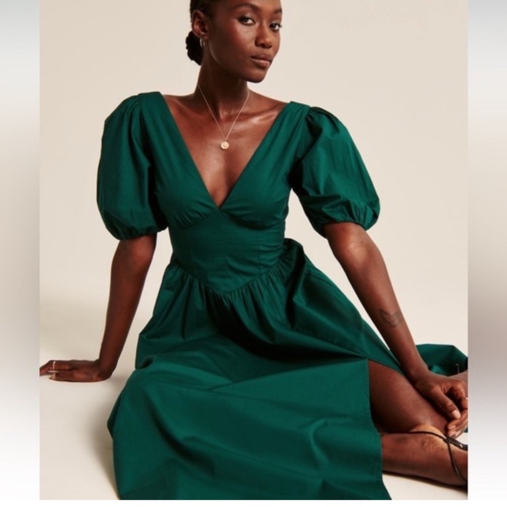 Abercrombie and Fitch Puff Sleeve Green summer Dress